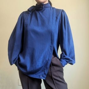 VINTAGE bow button up blouse